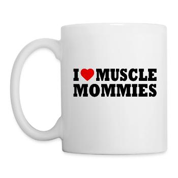 I love muscle mommies - Tasse - Weiß - Links