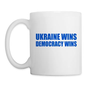 Ukraine wins democracy wins - Mug - white - Left