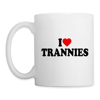 I love trannies - Tasse - Weiß - Links