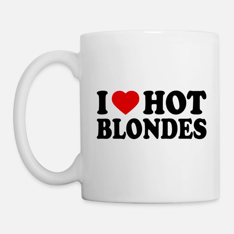 I love hot blondes - Mug blanc - blanc