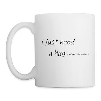 drôle double sens câlin argent - Mug blanc - blanc - Gauche