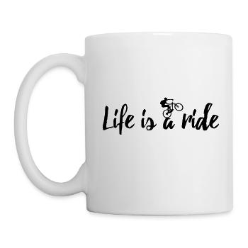 MTB Mountainbike Life is a ride - Tasse - Weiß - Links