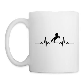 Cheval cabré balade en rythme cardiaque EKG sport équestre - Mug blanc - blanc - Gauche