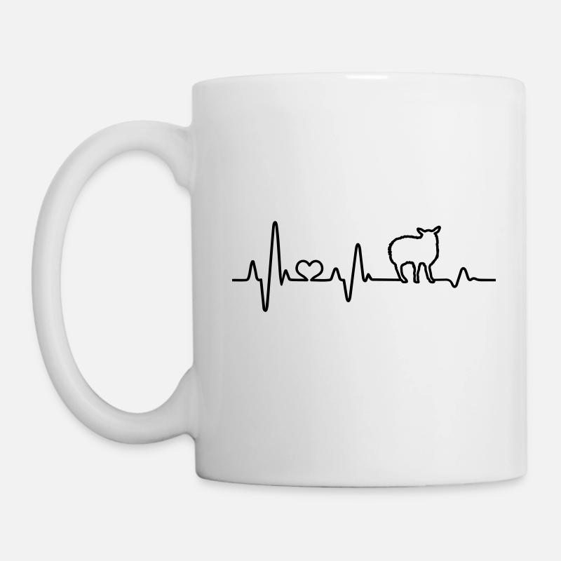 Mouton battement de cœur berger idée cadeau bélier - Mug blanc - blanc
