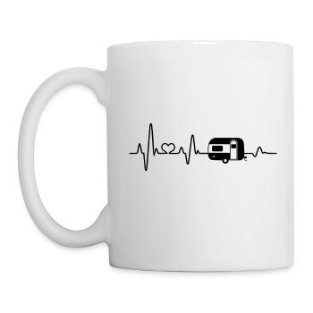Camping Wohnmobil Camper Herzschlag Wohnwagen - Tasse - Weiß - Links