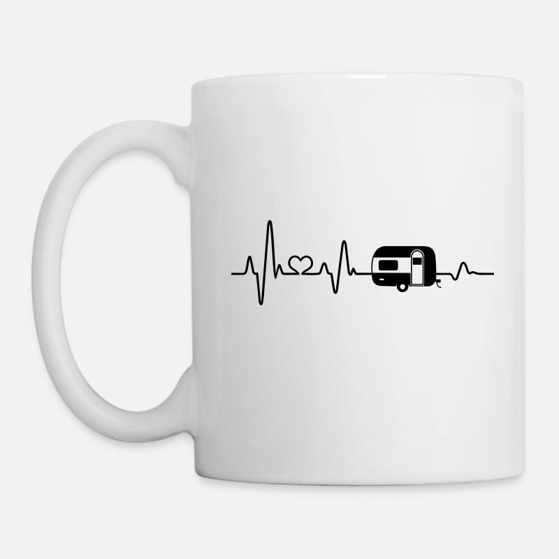 Camping Wohnmobil Camper Herzschlag Wohnwagen - Tasse - Weiß