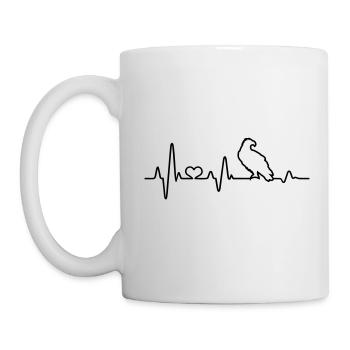 Herzschlag Adler Steinadler Weißkopfseadler EKG - Tasse - Weiß - Links