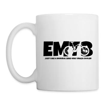 EMTB-Logo mit Untertitel - Tasse - Weiß - Links