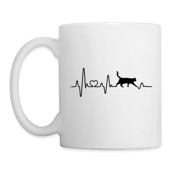 Cat Heartbeat ECG Cat Lover Cat Lover - Mug - white - Left