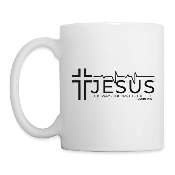 Jesus Christus Bibelvers Weg Wahrheit Leben Christ - Tasse - Weiß - Links