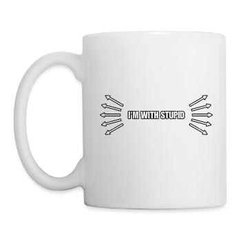 I'm with STUPID | Pfeile in alle Richtungen - Tasse - Weiß - Links