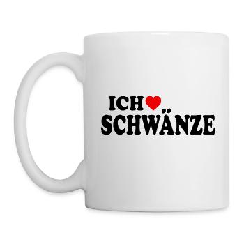 Ich liebe schwänze - Tasse - Weiß - Links