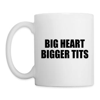 big heart bigger tits - Tasse - Weiß - Links