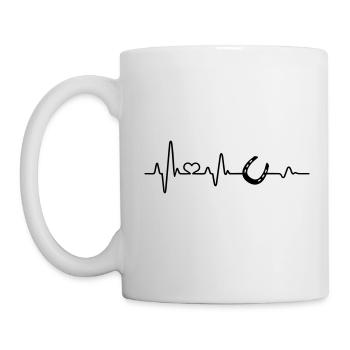 Horse heartbeat horseshoe rider horsewoman riding - Mug - white - Left