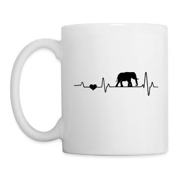 Elefant Herzschlag Elefanten EKG Afrika Fan Safari - Tasse - Weiß - Links