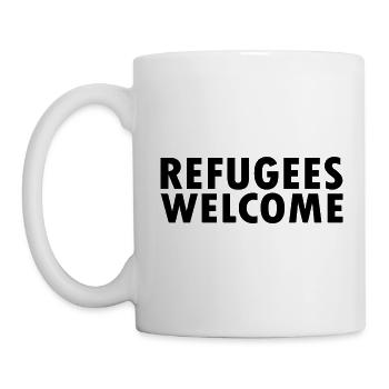 refugees welcome - Tasse - Weiß - Links