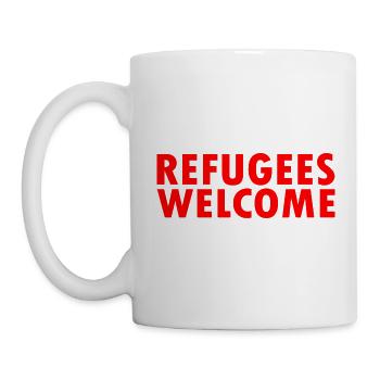 refugees welcome - Tasse - Weiß - Links