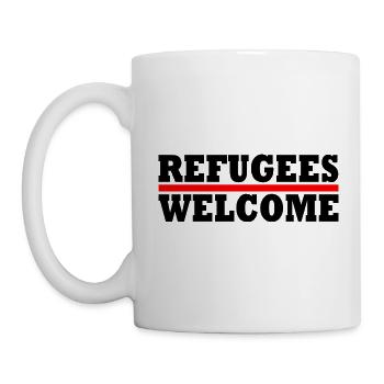 refugees welcome - Tasse - Weiß - Links