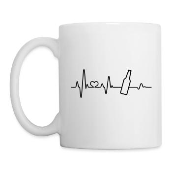 Heartbeat Beer Beer Lovers Beer Drinker Gift - Mug - white - Left