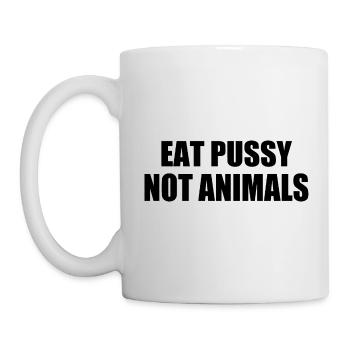Eat pussy not animals - Mug blanc - blanc - Gauche