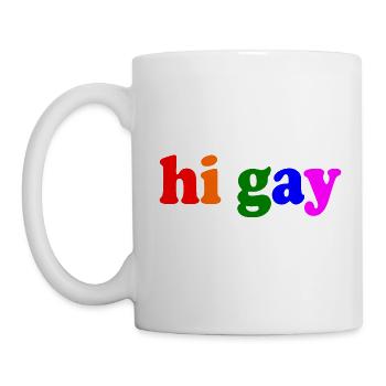 Hi gay - Mug - white - Left