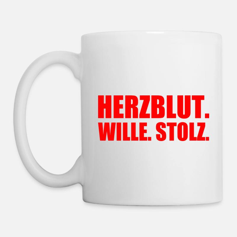 Herzblut wille stolz - Tasse - Weiß