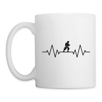 Herzschlag Feuerwehrmann - T-Shirt - Tasse - Weiß - Links