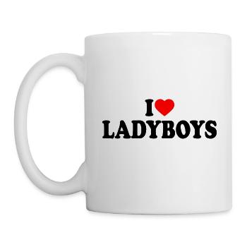 I love ladyboys - Tasse - Weiß - Links