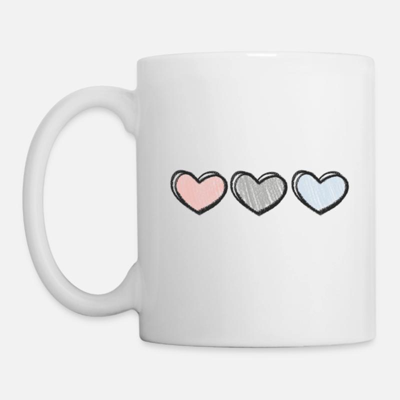 Hearts - Tasse - Weiß