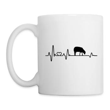Sheep heartbeat shepherd gift idea love sheep - Mug - white - Left