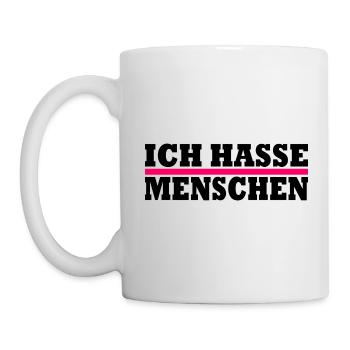 Ich hasse menschen - Tasse - Weiß - Links