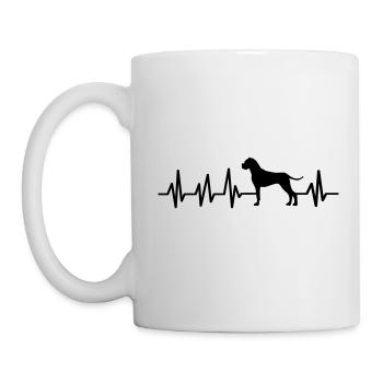 Boxer Hund Herzschlag EKG Hundebesitzer Geschenk - Tasse - Weiß - Links
