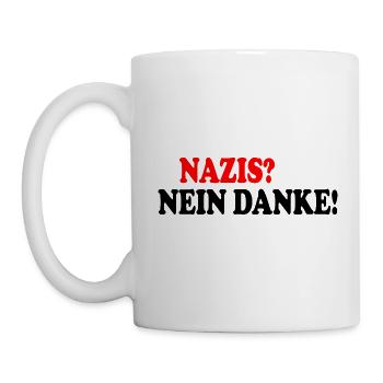 Nazis nein danke - Tasse - Weiß - Links