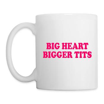 big heart bigger tits - Tasse - Weiß - Links