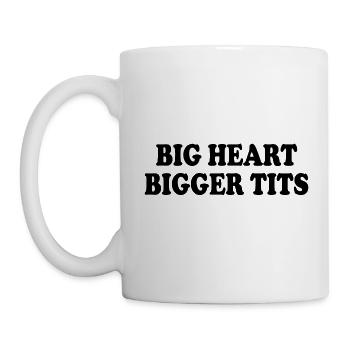 big heart bigger tits - Tasse - Weiß - Links