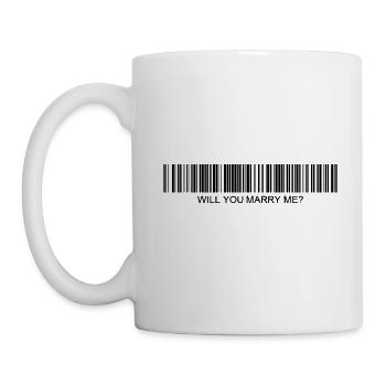 Veux-tu m’épouser Code-barres - Mug blanc - blanc - Gauche