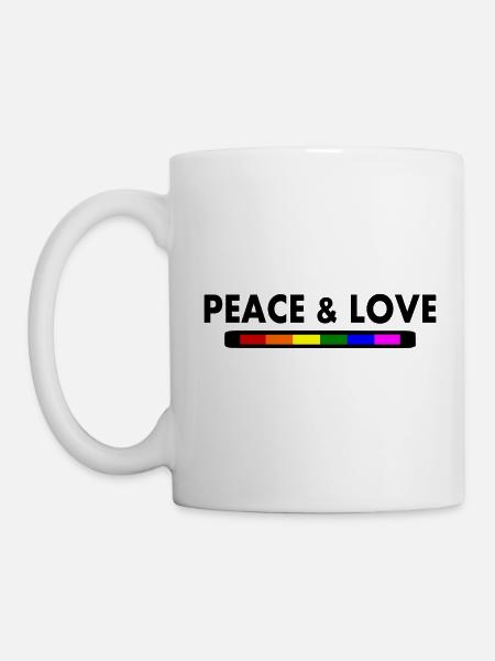 Peace and love - Tasse - Weiß
