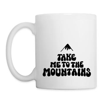 Wandern Take me to the Mountains - Tasse - Weiß - Links