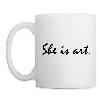 She is art - Tasse - Weiß - Links