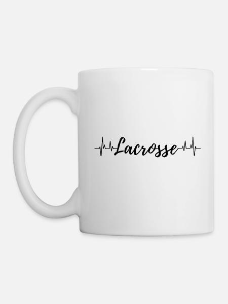 Lacrosse Herzschlag - Tasse - Weiß