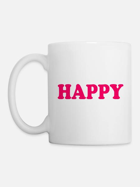 Happy - Tasse - Weiß