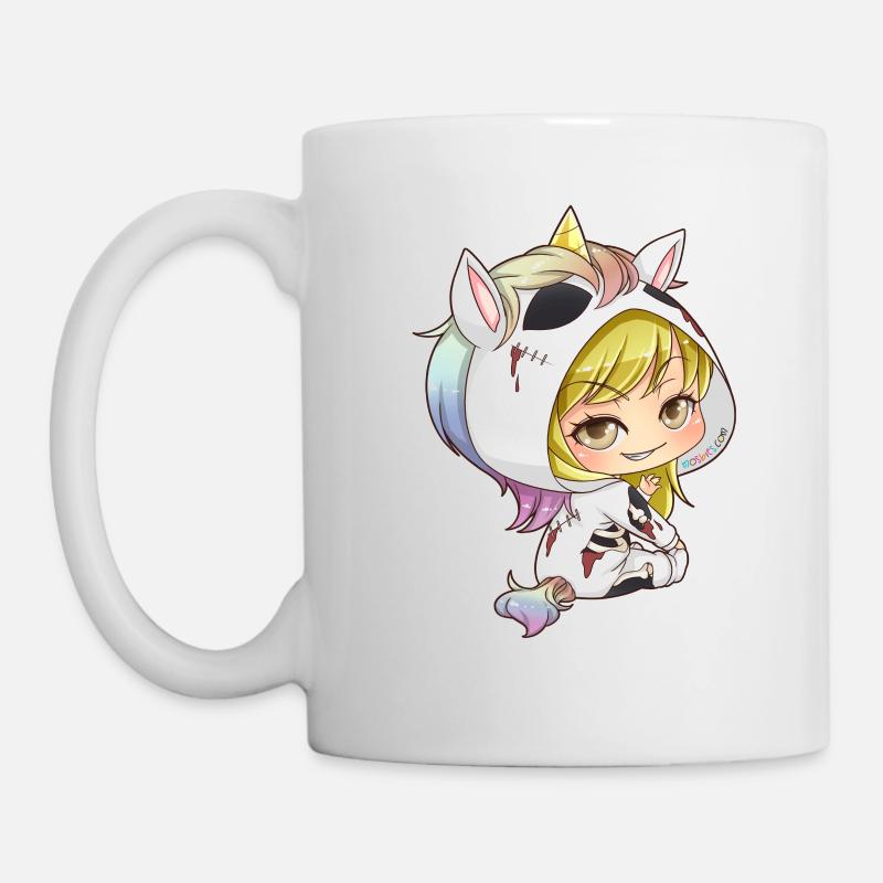 MOSBIES Einhorn Zombie Halloween Idee Geschenk - Tasse - Weiß