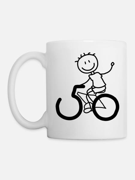 Radfahrer feiert den 50er - Tasse - Weiß