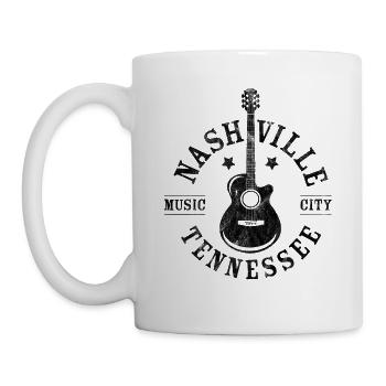 Nashville, Tennessee - Gitarre - Tasse - Weiß - Links
