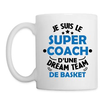 Je Suis Le Super Coach D'une Dream Team De Basket - Mug blanc - blanc - Gauche