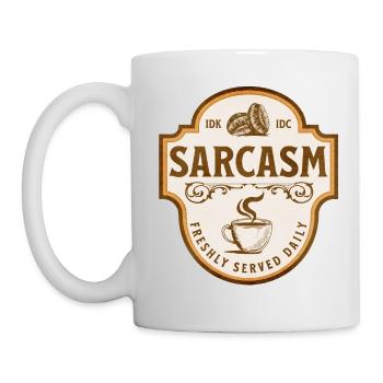 Sarcasm - Freshly served daily - Mug - white - Left