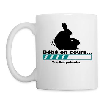 Tee shirt drôle / Bébé en cours veuillez patienter - Mug blanc - blanc - Gauche