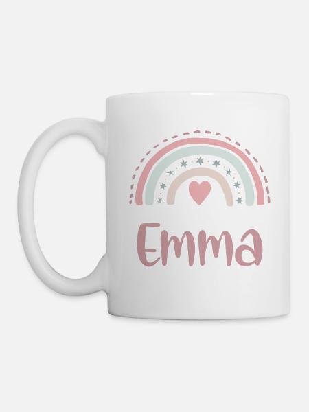 Emma Name Regenbogen - Tasse - Weiß