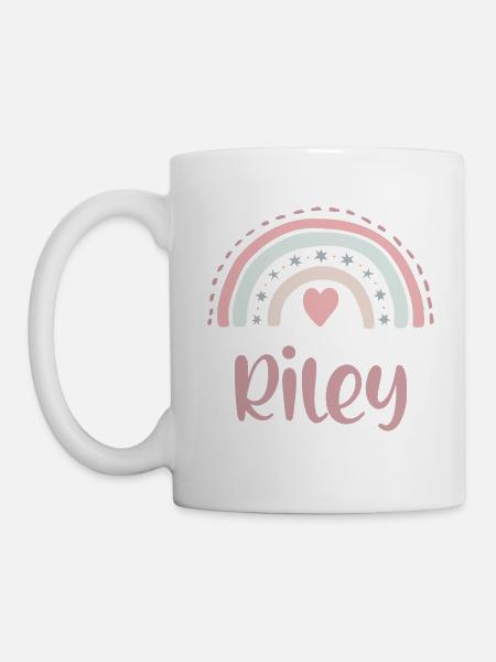 Riley Name Rainbow - Tasse - Weiß