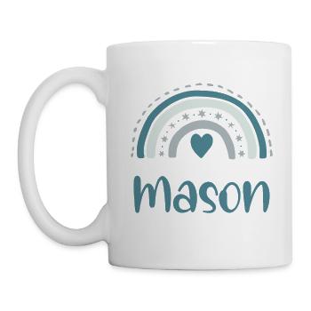 Freimaurer Name Regenbogen - Tasse - Weiß - Links